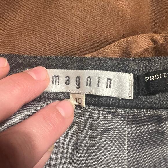 Vtg I. Magnin Women's Grey Wool Knee Length Skirt Sz10 Dark Feminine Elegant - Picture 10 of 11